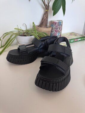 Camper BCN Black Platform Sandals